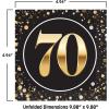 Beistle 70th Birthday Party Tableware Kit – Black & Gold Seventieth Milestone Celebration Décor Set with Plates, Napkins & Tablecover, 70 Birthday Decorations with Metallic Confetti Design, Serves 16