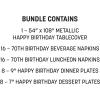 Beistle 70th Birthday Party Tableware Kit – Black & Gold Seventieth Milestone Celebration Décor Set with Plates, Napkins & Tablecover, 70 Birthday Decorations with Metallic Confetti Design, Serves 16