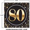 Beistle 80th Birthday Party Tableware Kit – Black and Gold Eightieth Milestone Celebration Décor Set with Plates, Napkins & Tablecover, 80 Birthday Decorations with Metallic Confetti Design, Serves 16