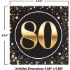 Beistle 80th Birthday Party Tableware Kit – Black and Gold Eightieth Milestone Celebration Décor Set with Plates, Napkins & Tablecover, 80 Birthday Decorations with Metallic Confetti Design, Serves 16