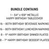 Beistle 80th Birthday Party Tableware Kit – Black and Gold Eightieth Milestone Celebration Décor Set with Plates, Napkins & Tablecover, 80 Birthday Decorations with Metallic Confetti Design, Serves 16