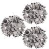 Beistle Black & Silver Birthday Backdrop Bundle – Script “Happy Birthday” Foil Balloon Streamer, 3 Metallic Fluff Balls & 2 Fringe Curtains, 8’ x 3’, Wall Décor for Photo Booths & Selfie Stations