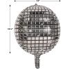 Beistle Disco Birthday Backdrop Bundle – Silver Metallic “Happy Birthday” Balloon Banner, 6 Foil Disco Ball Balloons & 2 Iridescent Fringe Curtains, Photo Booth Décor for Dance Party Celebrations
