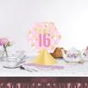 Beistle 3-D Sweet 16 Centerpieces – 2 Pack, Printed Cardstock Table Decorations with Pink & Gold Sweet Sixteen Design, Freestanding Dimensional Décor for Birthday Parties & Event Displays, 11½” x 10¼”
