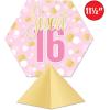 Beistle 3-D Sweet 16 Centerpieces – 2 Pack, Printed Cardstock Table Decorations with Pink & Gold Sweet Sixteen Design, Freestanding Dimensional Décor for Birthday Parties & Event Displays, 11½” x 10¼”