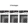 Beistle Black Fabric Bandanas – 3 Pack, Polyester Paisley Head Scarf Squares, Western Cowboy Rodeo Festival Wearables, Country Costume Accessories, Neck Scarf Wraps & Themed Event Décor, 22″ x 22″