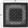 Beistle Black Fabric Bandanas – 3 Pack, Polyester Paisley Head Scarf Squares, Western Cowboy Rodeo Festival Wearables, Country Costume Accessories, Neck Scarf Wraps & Themed Event Décor, 22″ x 22″