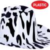 Beistle Cow Print Cowboy Hats – 5 Pack, Black & White Western Plastic Headwear, Cowhide Pattern Rodeo Costume Accessories, Farm Theme Party Supplies, Photo Booth Props for Country Outfit Dress Up
