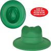 Beistle Green Velour Fedora Hats – 5 Pack, Soft Touch Plastic Fedoras, St. Patrick’s Day Irish Costume Accessories, Classic Gangster Style Party Headwear, Photo Booth Props for Holiday Event Outfits