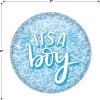 Beistle It’s A Boy Buttons – 6 Pack, Printed Celebration Buttons with Pin Back, Blue Sparkle Design, Decorative Wearable Accessories for Baby Shower Celebrations and Gender Reveal Parties, 2″