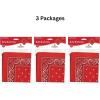 Beistle Red Fabric Bandanas – 3 Pack, Polyester Paisley Head Scarf Squares, Western Cowboy Rodeo Festival Wearables, Country Costume Accessories, Neck Scarf Wraps & Themed Event Décor, 22″ x 22″