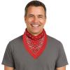 Beistle Red Fabric Bandanas – 3 Pack, Polyester Paisley Head Scarf Squares, Western Cowboy Rodeo Festival Wearables, Country Costume Accessories, Neck Scarf Wraps & Themed Event Décor, 22″ x 22″