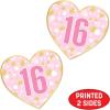 Beistle Sweet 16 Cutouts – 12 Pack, Cardstock Decorations, Double-Sided Pink & Gold Sweet Sixteen Cutout Set, Balloons, Cake & Heart Designs for Birthday Displays, Party Décor & Photo Props, 6″–12″