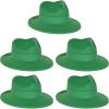 Beistle Green Velour Fedora Hats – 5 Pack, Soft Touch Plastic Fedoras, St. Patrick’s Day Irish Costume Accessories, Classic Gangster Style Party Headwear, Photo Booth Props for Holiday Event Outfits