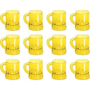Beistle Mug Shots 12 Piece, 3 Ounces, Yellow(12 Piece)