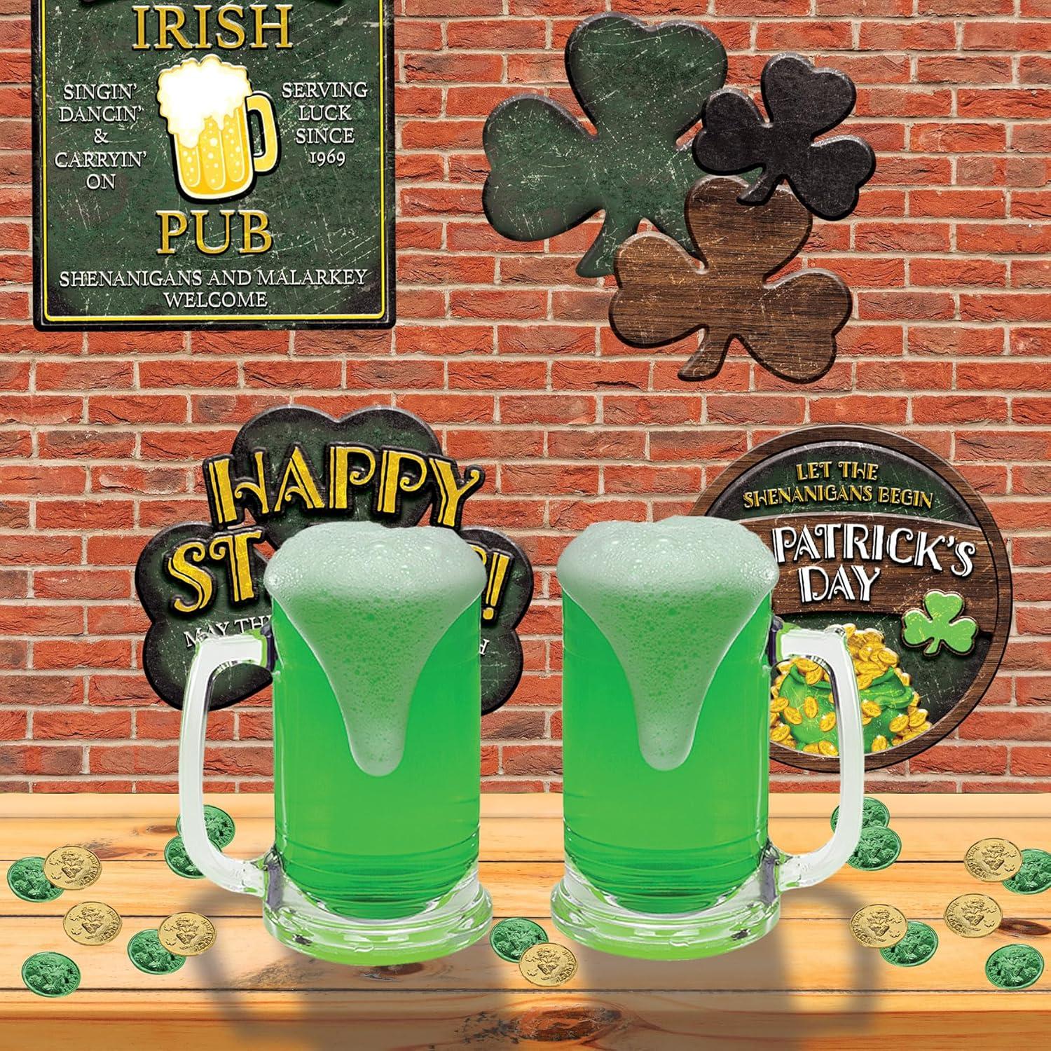 image:imageBeistle 8 Piece Cardstock Paper Happy St Patricks Day Sign Cut Outs Luck of The Irish Party Decorations Made in USA Since 1900