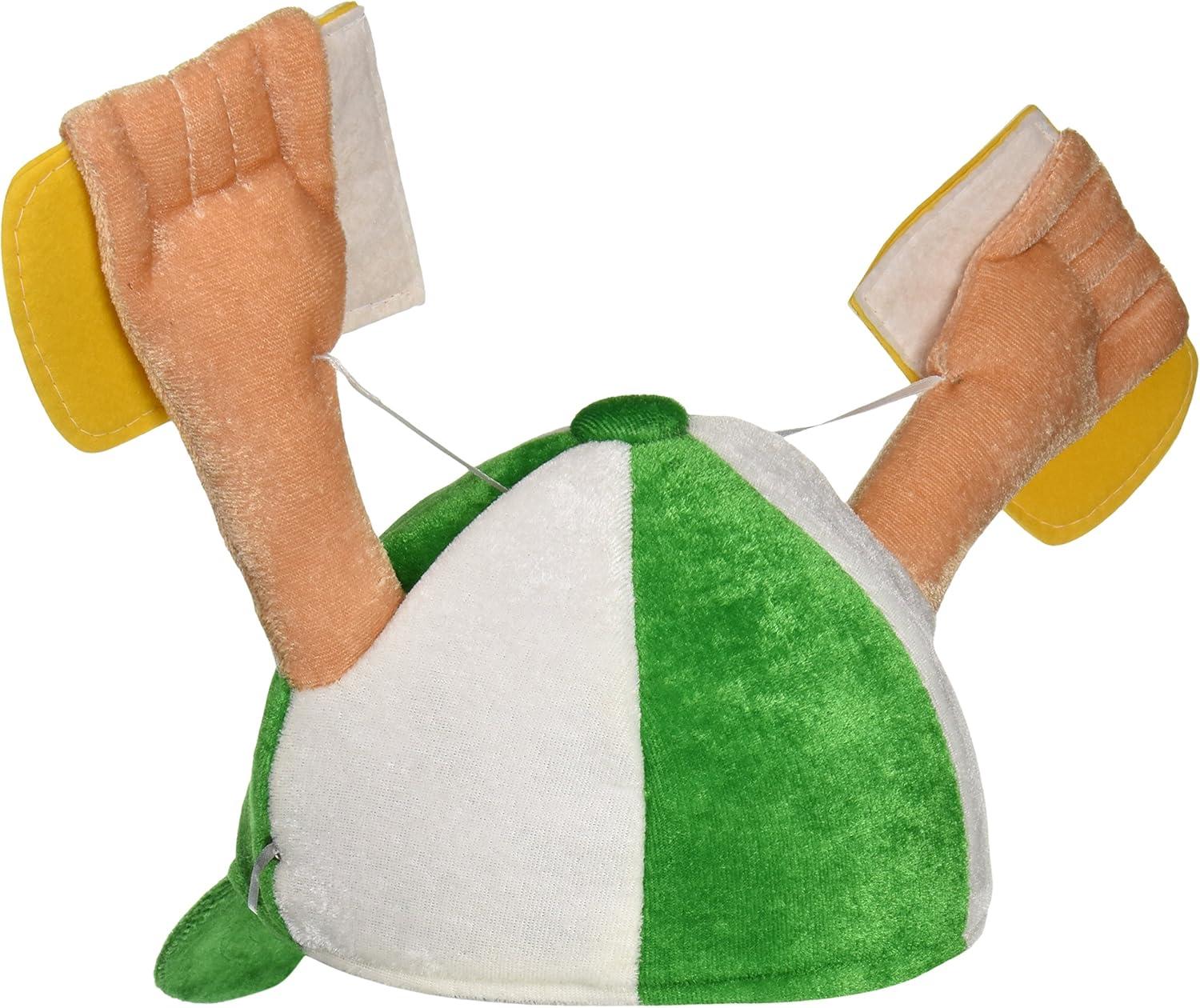 image:imageBeistle Unisex Plush Beer St Patricks Day Hat with Drawstring Irish Party Supplies Costume Dress Up Holiday Themed Novelty Headwear Green amp White Accessory Photo Booth Prop