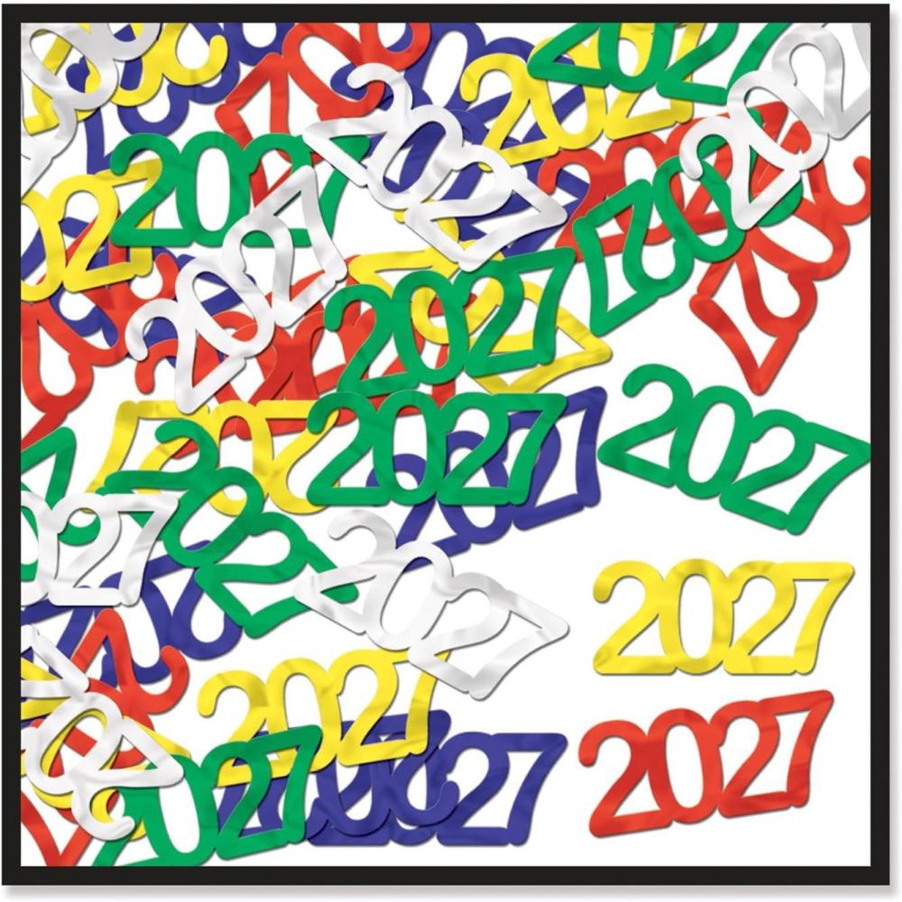 image:imageBeistle 2027 FanciFetti Silhouettes 3 Pack MultiColor Confetti Table Scatter Decorations Graduation Party Supplies New Years Eve 2027 Decor Celebration Centerpiece Accents 15 Ounces