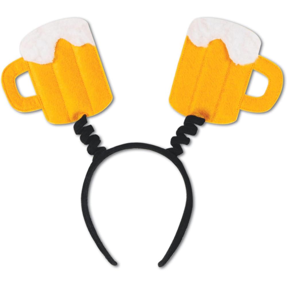 image:imageBeistle Beer Mug Boppers Oktoberfest and St Patricks Day Costume Headband Accessory with Felt Steins Fun Party Wear for GermanThemed Celebrations Pub Crawls Beer Festivals Adult SizeBlackGoldenyellowWhite