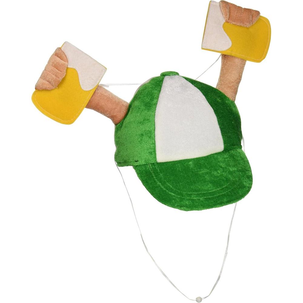 image:imageBeistle Unisex Plush Beer St Patricks Day Hat with Drawstring  Irish Party Supplies Costume Dress Up Holiday Themed Novelty Headwear Green amp White Accessory Photo Booth Prop