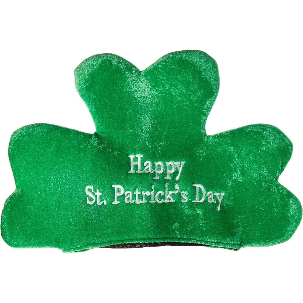 image:imageBeistle Unisex Plush St Patricks Day Shamrock Hat ThreeLeaf Clover Design Irish Themed Party Supplies Costume Dress Up Holiday Accessories Photo Booth Prop