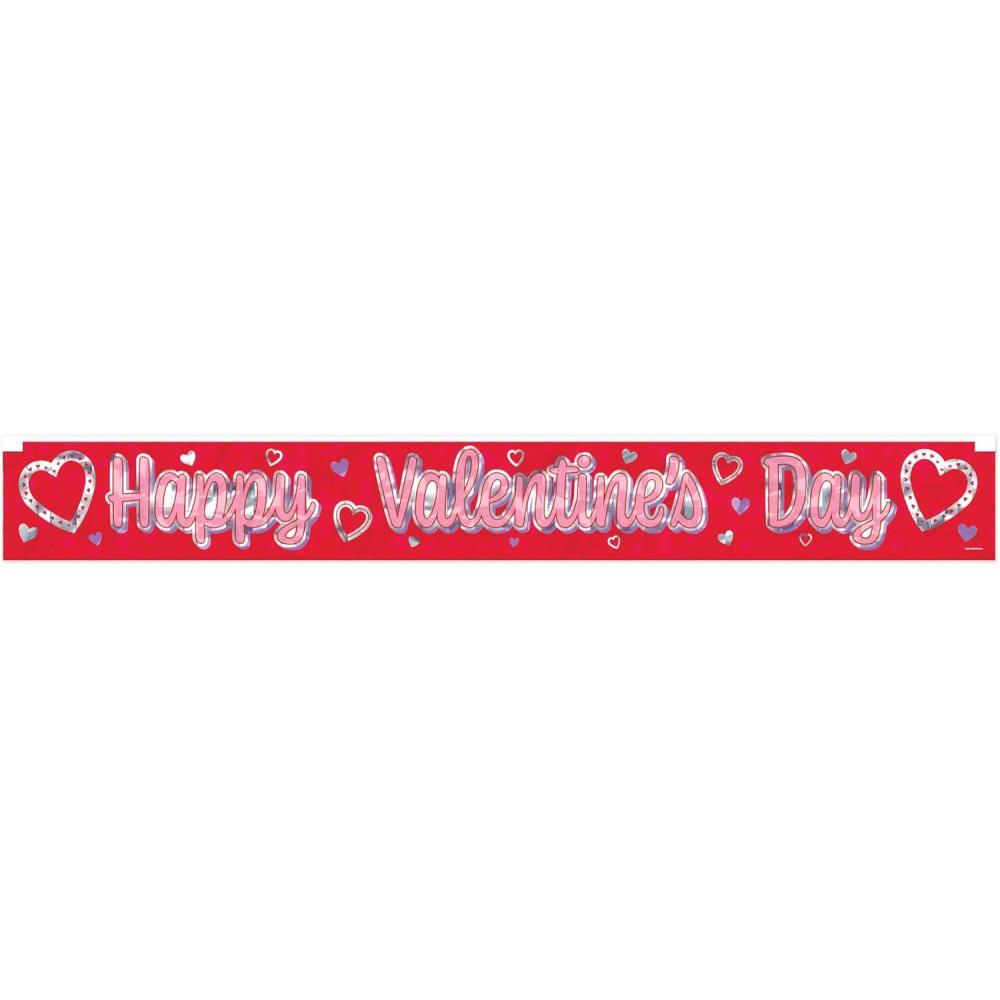 image:imageMetallic Happy Valentines Day Fringe Banner Party Accessory 1 count 1Pkg8 X 5