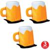 Beistle 3 Piece Plush Fabric Beer Mug Hats For Oktoberfest Theme Happy St. Patrick’s Day Party Costume Accessories, Celebrating With You Since 1900, Yellow/White/Black
