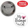 Beistle 6 Piece 2″ Metal My Heart Belongs To My Cat Happy Valentine’s Day Pinback Buttons, White/Black/Pink