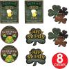Beistle 8 Piece Cardstock Paper Happy St. Patrick’s Day Sign Cut Outs, Luck of The Irish Party Decorations, Made in USA Since 1900