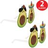 Beistle Avocado Novelty Glasses – 2-Pack Fun Fiesta Costume Eyewear Accessories, Smoke Color Lens Party Sunglasses Tropical Food Theme Photo Booth Props Mexican Celebration Events, Adult Size
