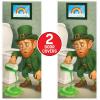 Beistle Leprechaun Restroom Door Covers – 2 Pack, All-Weather Thin Plastic Decorations with Humorous St. Patrick’s Day Leprechaun Design, Funny Irish Theme Bathroom Entryway Décor, 6′ x 30″