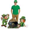 Beistle Leprechauns & Pot O’ Gold Stand-Ups – 3 Piece, St. Patrick’s Day Cardboard Display Set with Attached Easels, Large Leprechauns & Gold-Filled Cauldron Cutouts for Party Décor & Photo Scenes