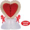 Beistle Valentine Centerpiece, Romantic Heart and Cupid Honeycomb Table Decoration in Red White and Gold, Party Décor for Valentine’s Day, Weddings and Anniversary Celebrations, 11”
