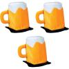 Beistle 3 Piece Plush Fabric Beer Mug Hats For Oktoberfest Theme Happy St. Patrick’s Day Party Costume Accessories, Celebrating With You Since 1900, Yellow/White/Black