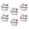 Beistle 6 Piece 2″ Metal My Heart Belongs To My Cat Happy Valentine’s Day Pinback Buttons, White/Black/Pink