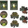 Beistle 8 Piece Cardstock Paper Happy St. Patrick’s Day Sign Cut Outs, Luck of The Irish Party Decorations, Made in USA Since 1900