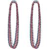 Beistle Patriotic Star Bead Necklaces 12 Pack, Red Silver Blue Metallic Star Beads, Mardi Gras Style Decorations, Party Accessories for Fourth of July, Memorial and Veterans Day Celebrations, 33″