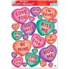 Valentine Candy Heart Glass Clings 12in. x 17in. Sheet 1/Pkg