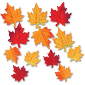 Beistle , 48 Piece Autumn Leaves, 4.5″ to 5.5″(Deluxe Fabric Autumn Leaves (12-Pack))