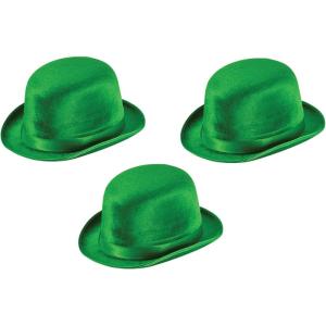 Beistle 30741 Green Vel-Felt Derbies, 12 Piece(Green Vel-felt Derby (3-pack))