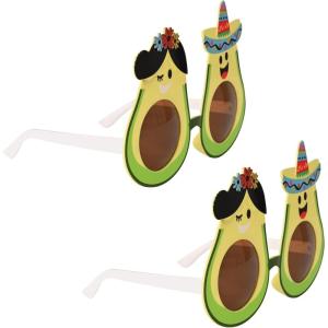 Beistle Avocado Novelty Glasses – 2-Pack Fun Fiesta Costume Eyewear Accessories, Smoke Color Lens Party Sunglasses Tropical Food Theme Photo Booth Props Mexican Celebration Events, Adult Size
