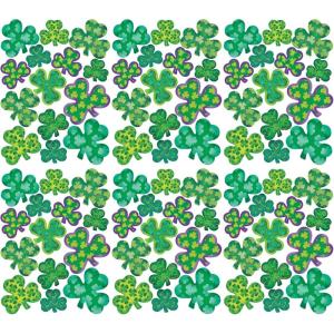 Beistle Irish-Mood Shamrock Clings, 14 Assorted Green Shamrock Vinyl Decals, Reusable Window Decorations for St. Patrick’s Day, Lucky Irish Decals, 12″ x 17″ Sheet(6 piece)