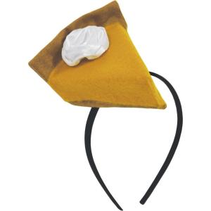 Beistle Pumpkin Pie Headband – Plush Felt Dessert Slice Headpiece with Whipped Cream Accent, Thanksgiving Fall Costume Accessory, Food Theme Novelty Headwear, Autumn Harvest Festival Party Wear