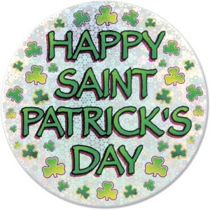 Happy St Patrick’s Day Button Party Accessory (1 count) (1/Pkg)