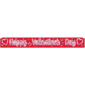 Metallic Happy Valentine’s Day Fringe Banner Party Accessory (1 count) (1/Pkg)(8″ X 5′)