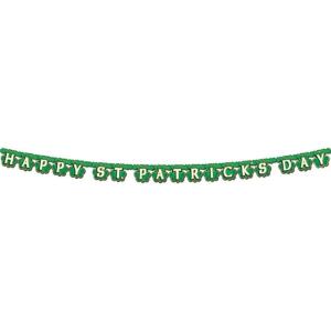 Shamrock Happy St Patrick’s Day Streamer Party Accessory (1 count) (1/Pkg)(Green/White/Gold)