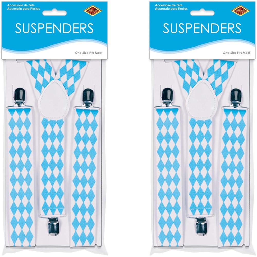 image:imageBeistle Oktoberfest Suspenders 2 Piece OSFM BlueWhiteBlueWhite