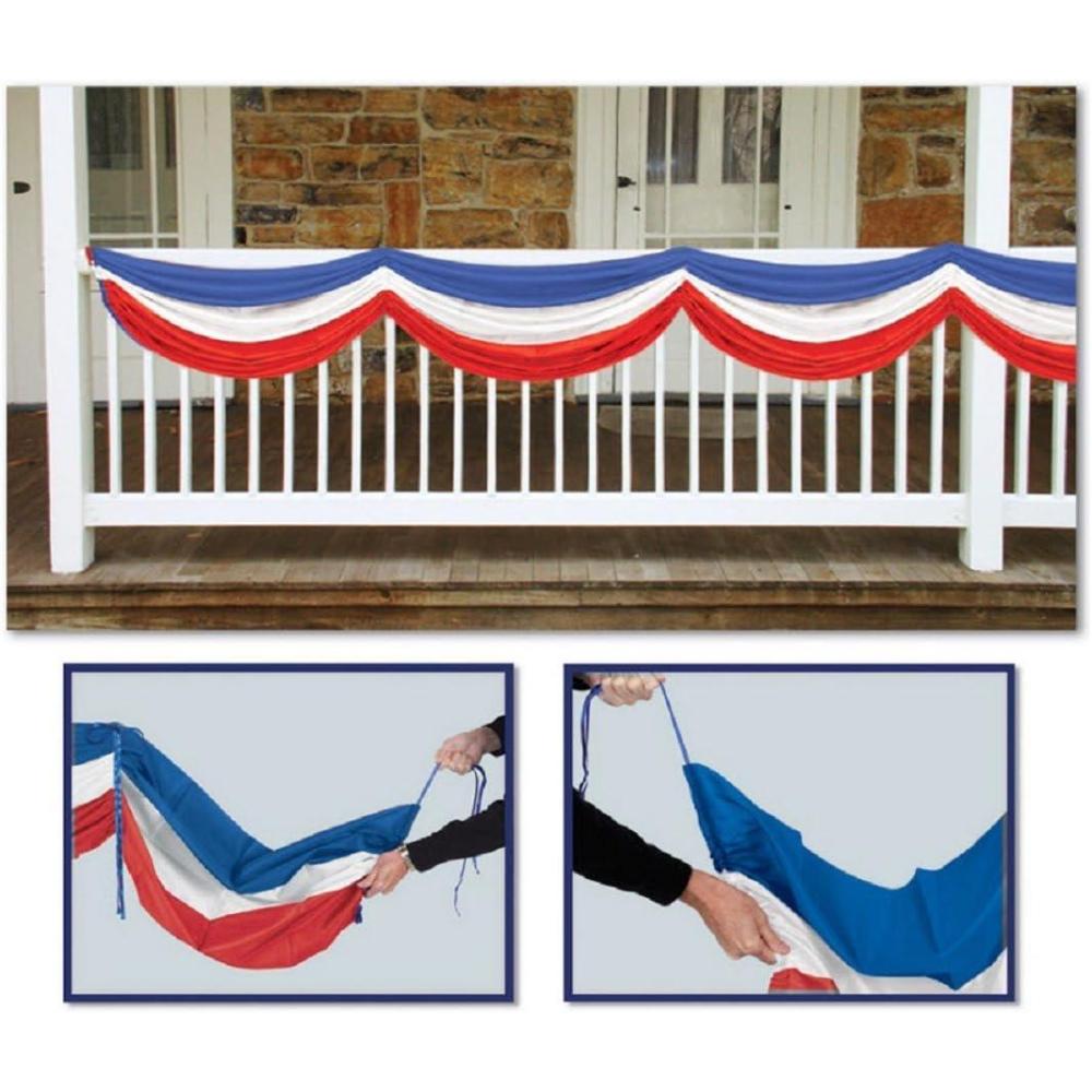 image:imageOktoberfest Fabric Bunting blue amp white Party Accessory 1 count 1Pkg5 10