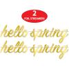 Beistle 2 Piece Hello Spring Decorations Banners for Easter Party, Made in USA Since 1900, 5.75″ x 26″, Gold