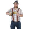 Beistle 2-Pack Bavarian Suspenders, Brown/Blue/Gold/White German Elastic Straps with Metal Clips & Front Fabric Design, Oktoberfest Costume, One Size(Brown/Blue/Gold/White)